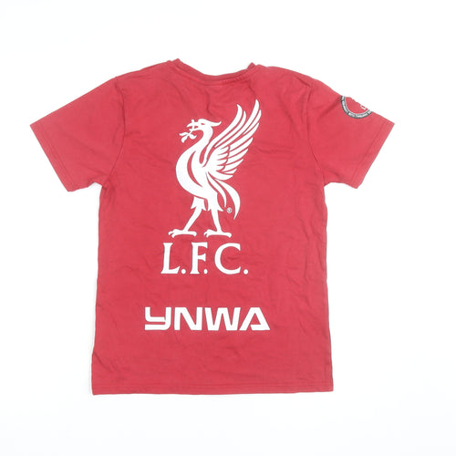 Liverpool FC Boys Red Short Sleeve T-Shirt 11-12 Years Crew Neck Sports Tee