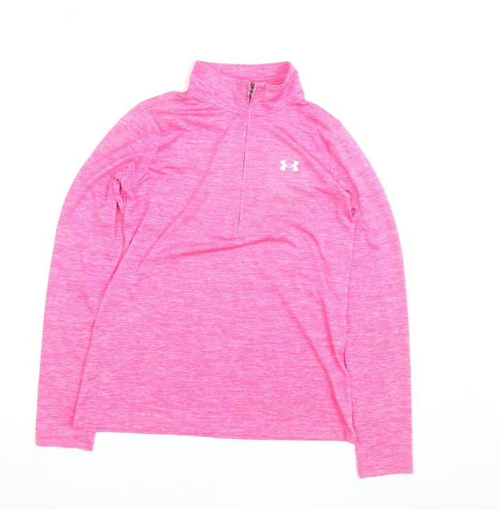 Under Armour Women’s Pink Long Sleeve 1/4 Zip Activewear Top XS