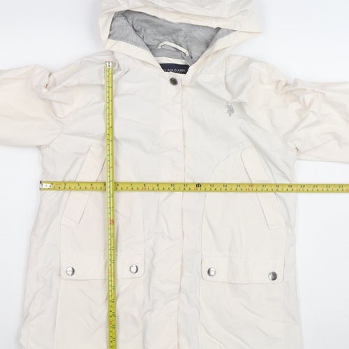 U.S. Polo Assn. Men's Ivory Hooded Rain Jacket Size L