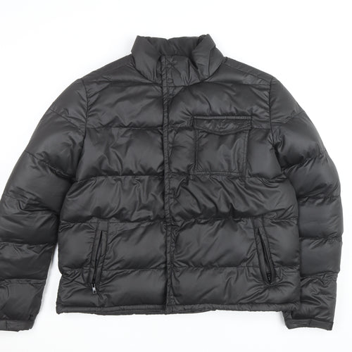 French Connection Men’s Black Puffer Jacket M Winter Warm