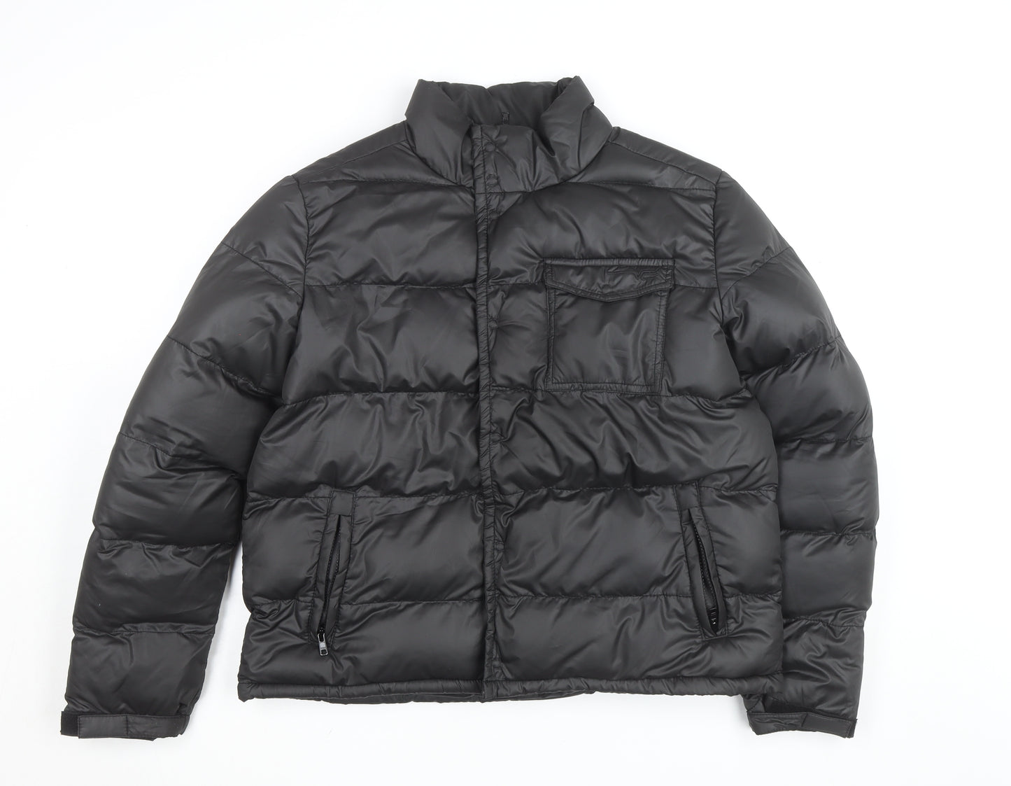 French Connection Men’s Black Puffer Jacket M Winter Warm