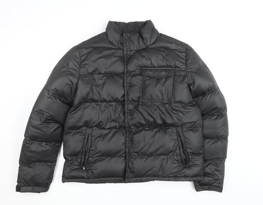 French Connection Men’s Black Puffer Jacket M Winter Warm