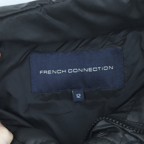 French Connection Men’s Black Puffer Jacket M Winter Warm