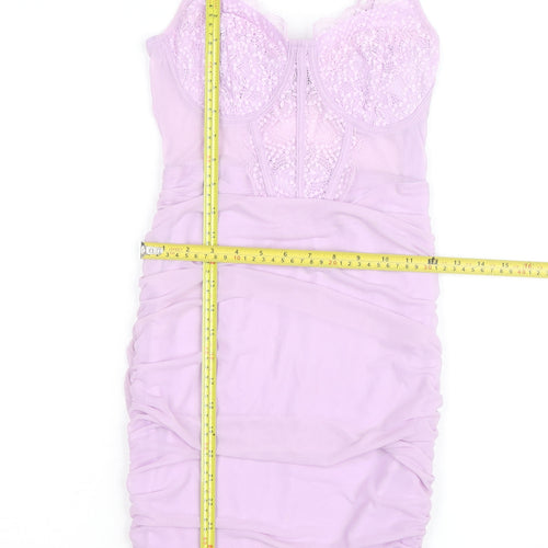 NAANAA Women’s Purple Lace Bodycon Mini Dress Size 8