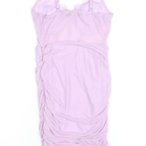 NAANAA Women’s Purple Lace Bodycon Mini Dress Size 8