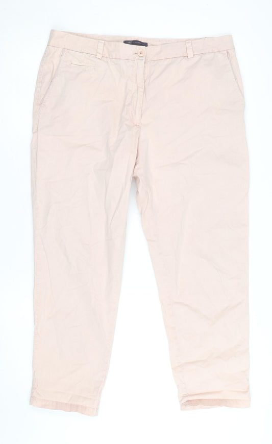 Marks and Spencer Women’s Beige Chino Trousers Size 16 Regular