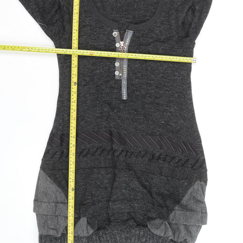 SOGO Collection Women’s Grey Knit Jumper Dress Size M Long Sleeve