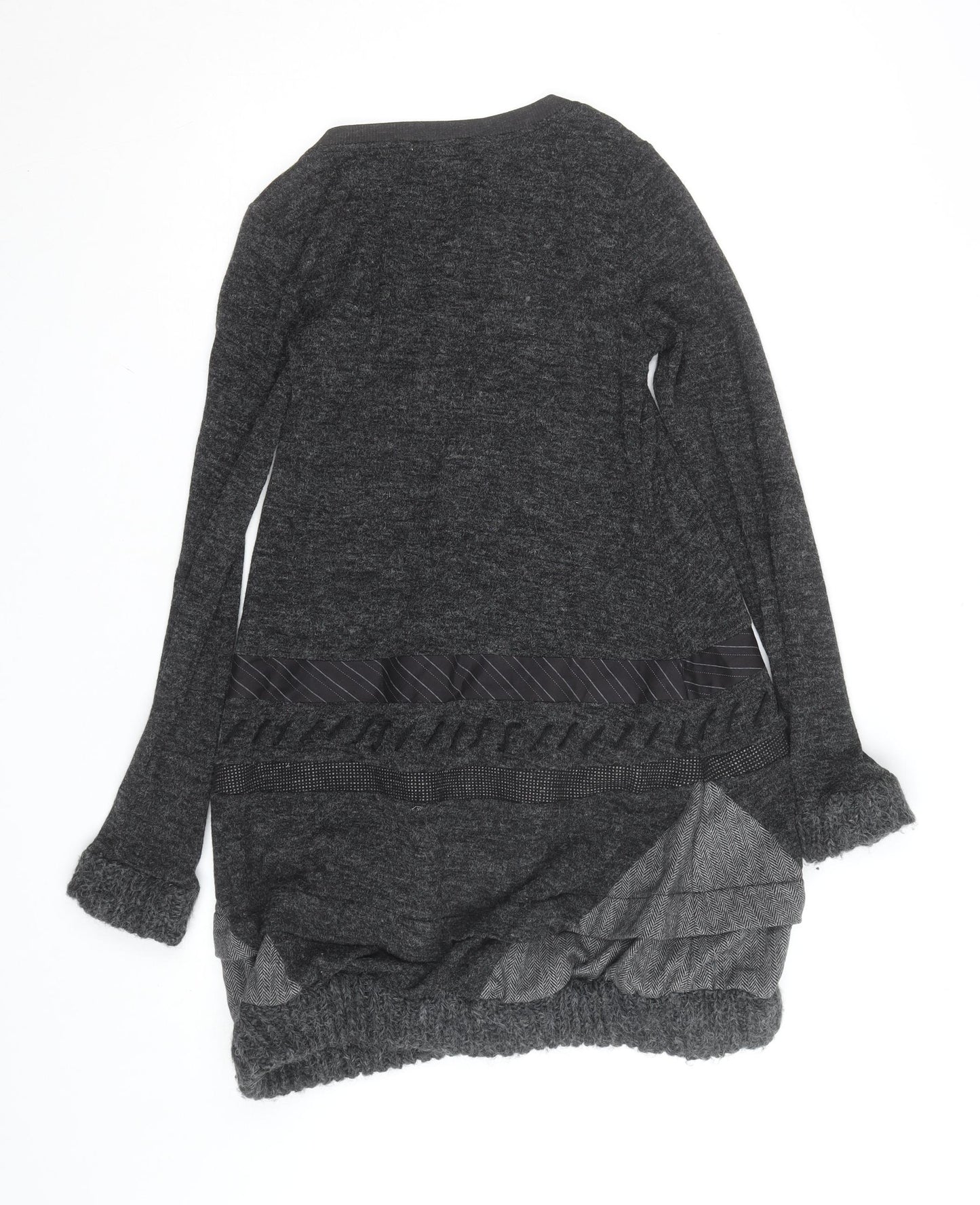 SOGO Collection Women’s Grey Knit Jumper Dress Size M Long Sleeve