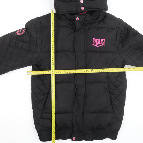 Everlast Women’s Black Size 8 Puffer Jacket Hooded Quilted Winter Coat