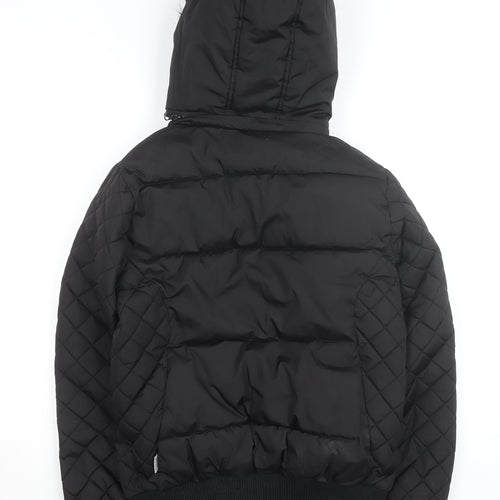 Everlast Women’s Black Size 8 Puffer Jacket Hooded Quilted Winter Coat