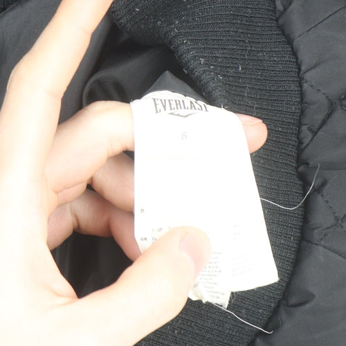 Everlast Women’s Black Size 8 Puffer Jacket Hooded Quilted Winter Coat