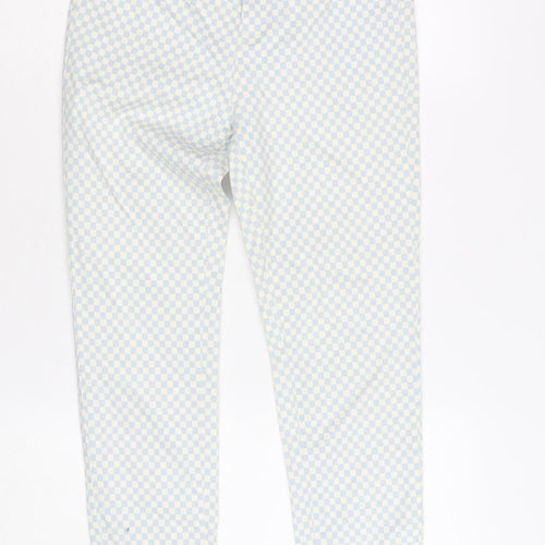 Stradivarius Women's Blue Check Skinny High Waist Jeans Size 10
