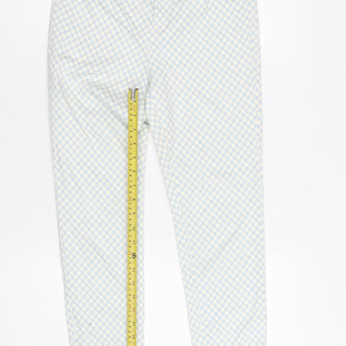 Stradivarius Women's Blue Check Skinny High Waist Jeans Size 10