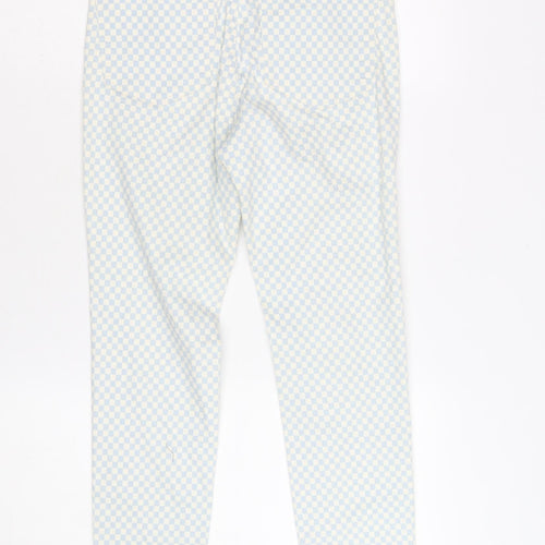 Stradivarius Women's Blue Check Skinny High Waist Jeans Size 10