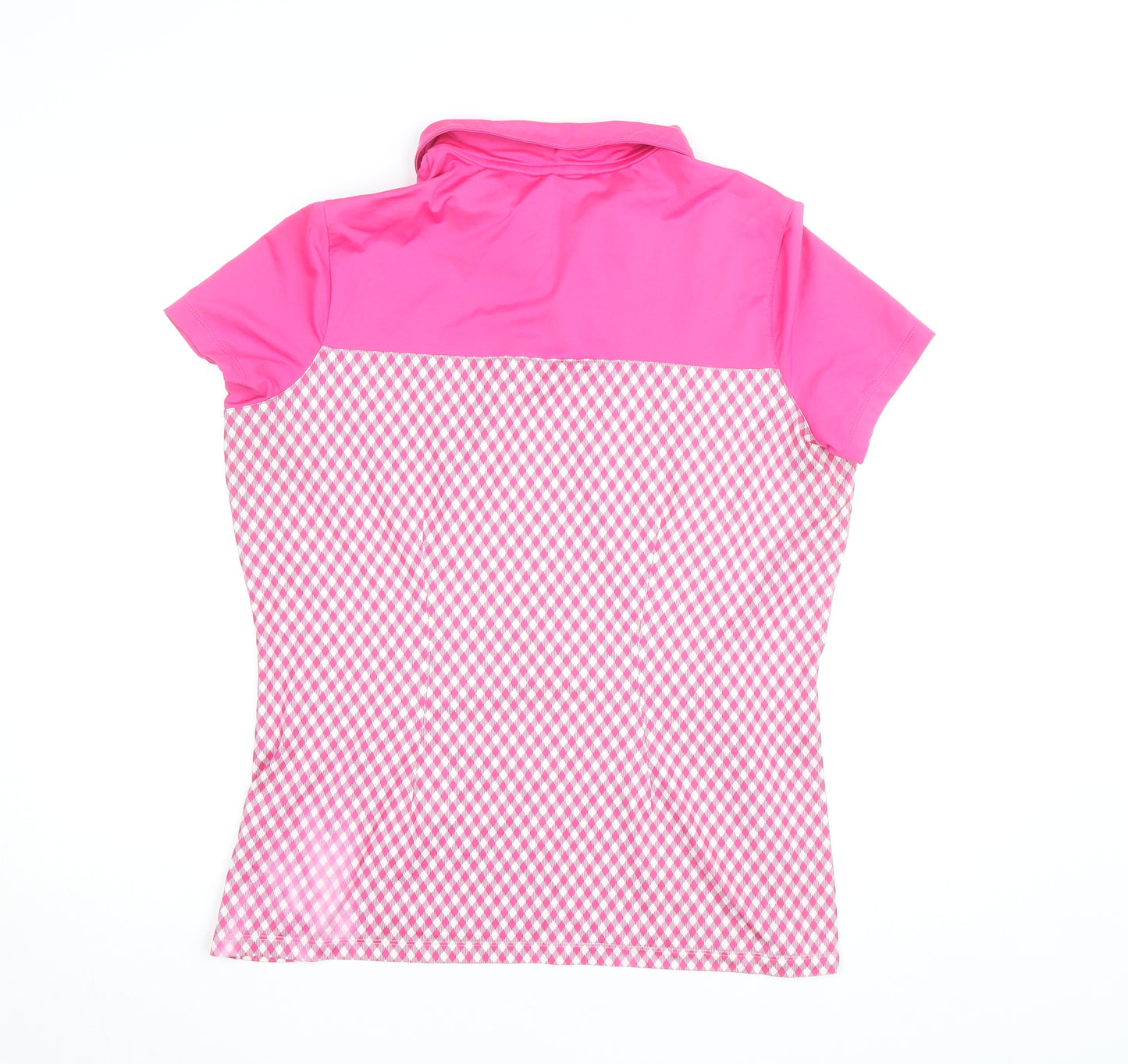 Nike Golf Women's Pink Check Dri-Fit Polo Shirt XL