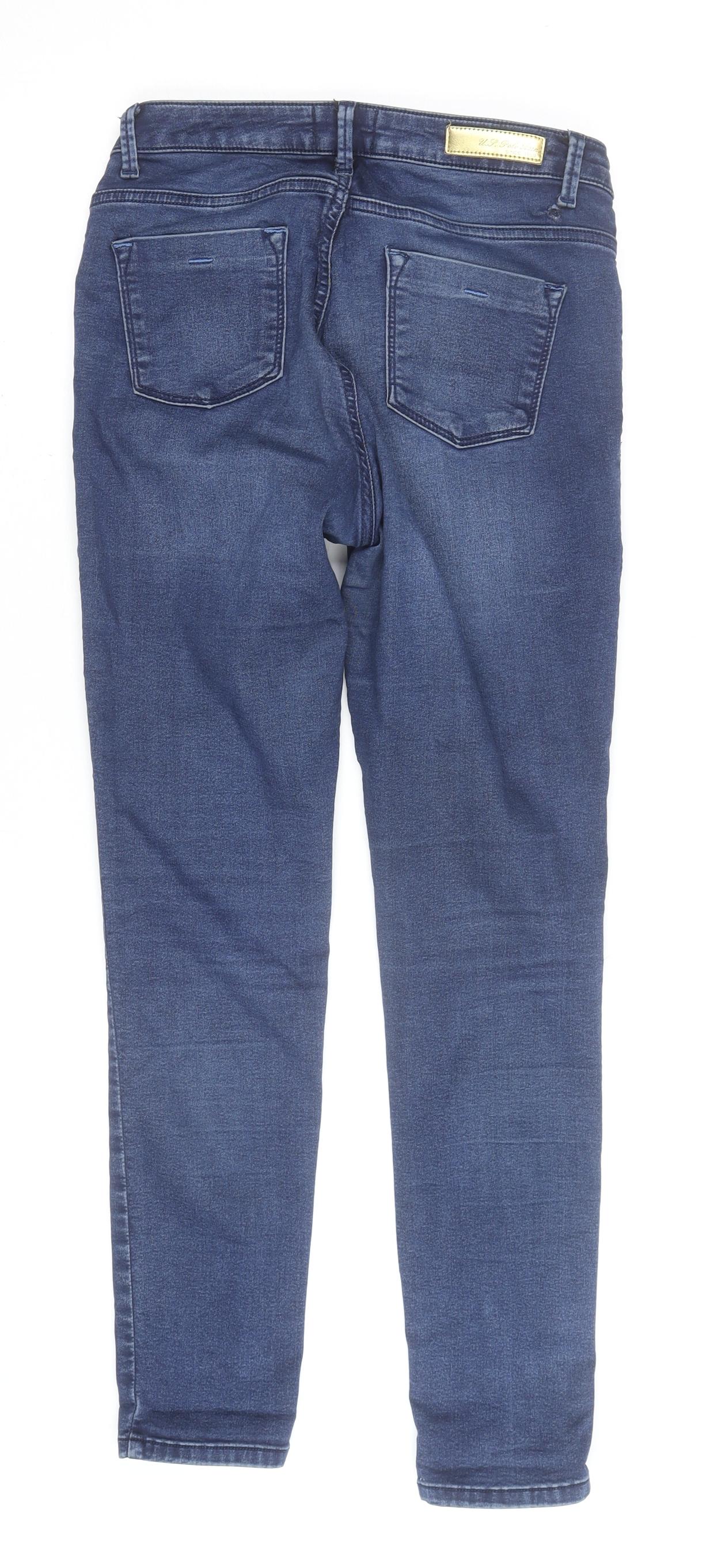 U.S. Polo Assn Women Blue Skinny Jeans Size 8 Denim Stretch