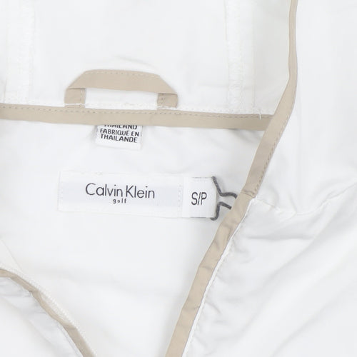 Calvin Klein Golf Men's Beige White Small Windbreaker Jacket