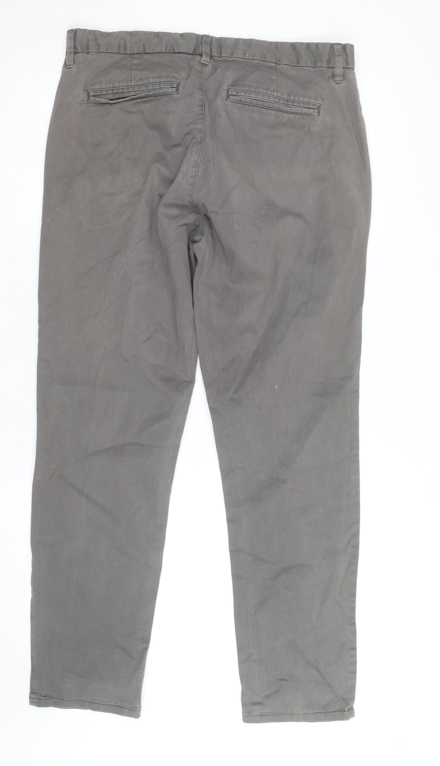 Next Men's Grey Slim Fit Chino Trousers Size 34 Regular