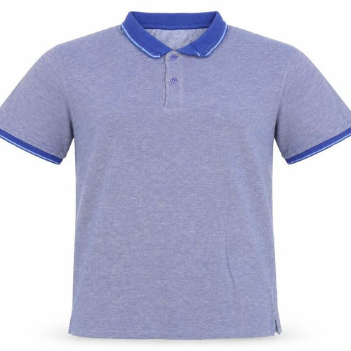 Dunnes Stores Men's Blue Regular Fit Cotton Blend Polo Shirt XL