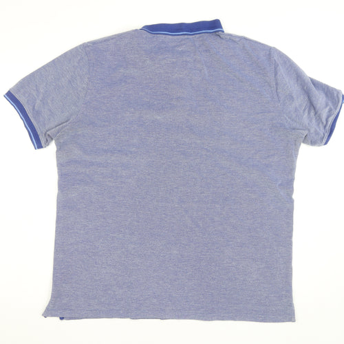 Dunnes Stores Men's Blue Regular Fit Cotton Blend Polo Shirt XL