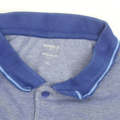Dunnes Stores Men's Blue Regular Fit Cotton Blend Polo Shirt XL