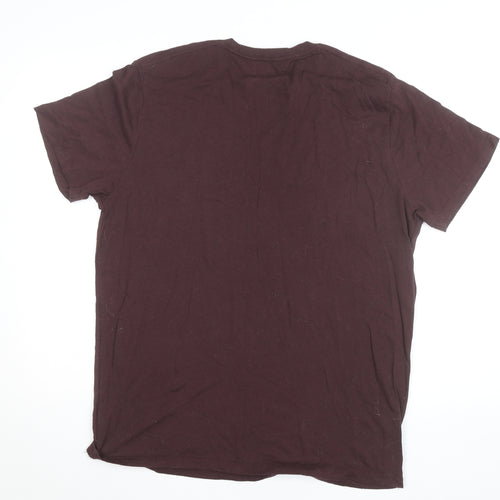 Old Navy Men’s Brown Funny Slogan T-Shirt Size L Cotton Crew Neck