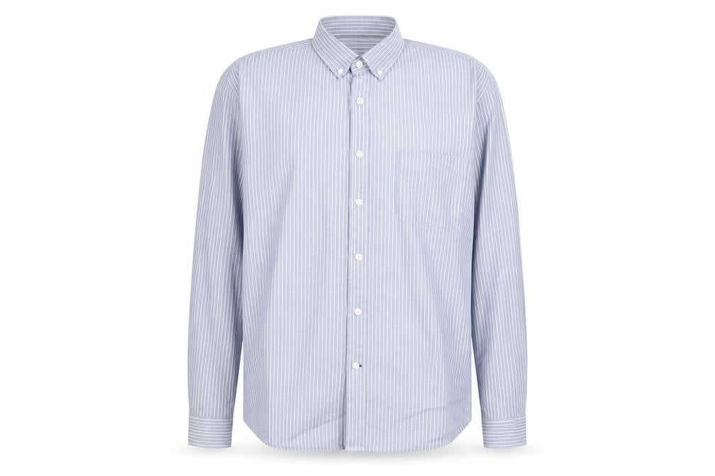 Dunnes Stores Men's Blue Striped Slim Fit Button-Up Shirt XL