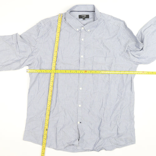 Dunnes Stores Men's Blue Striped Slim Fit Button-Up Shirt XL