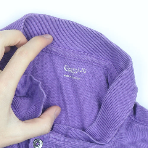 Gap Men’s Purple Cotton Polo Shirt L Short Sleeve Casual