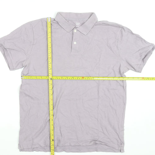 GAP Men's Purple Cotton Short Sleeve Polo Shirt Size L
