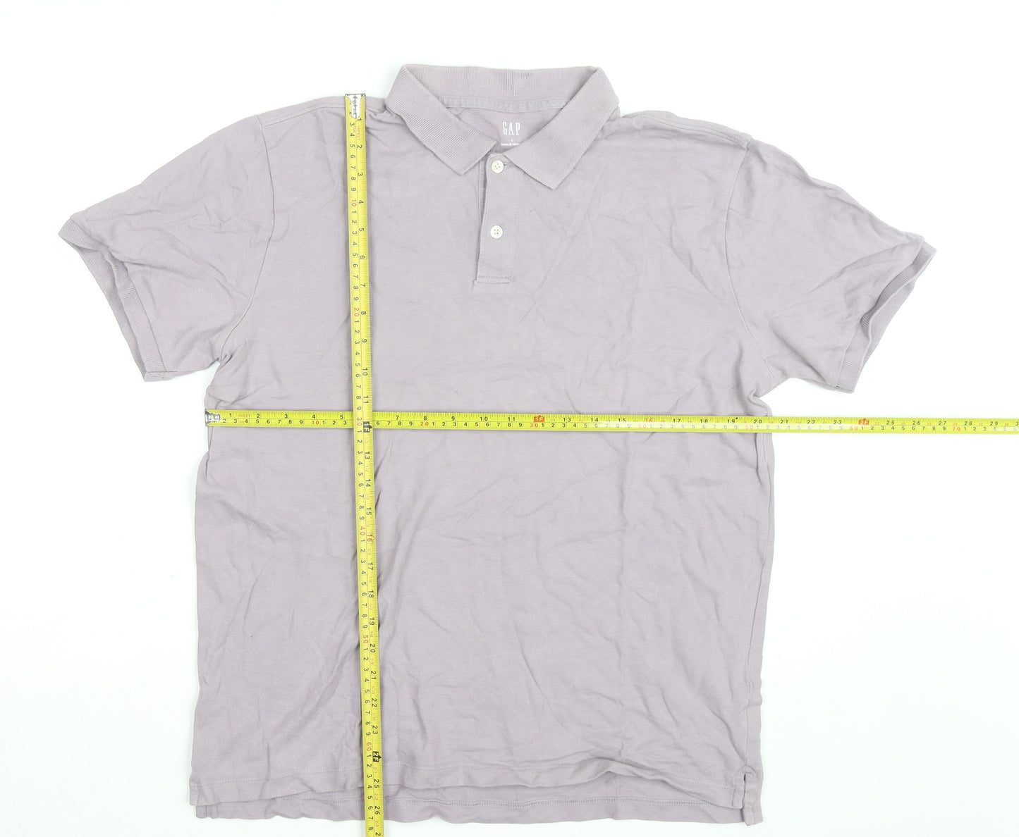 GAP Men's Purple Cotton Short Sleeve Polo Shirt Size L