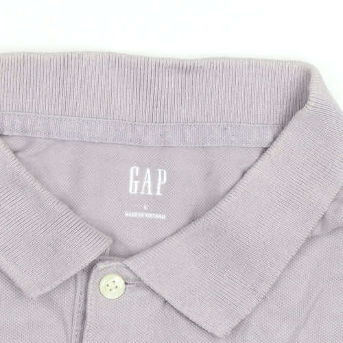 GAP Men's Purple Cotton Short Sleeve Polo Shirt Size L