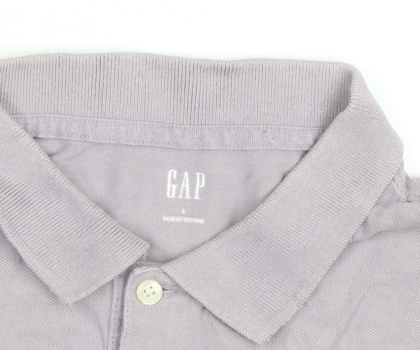 GAP Men's Purple Cotton Short Sleeve Polo Shirt Size L