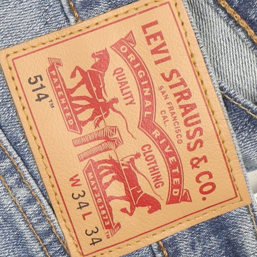 Levi's 514 Men's Blue Straight Leg Jeans W34 L34 Regular Fit