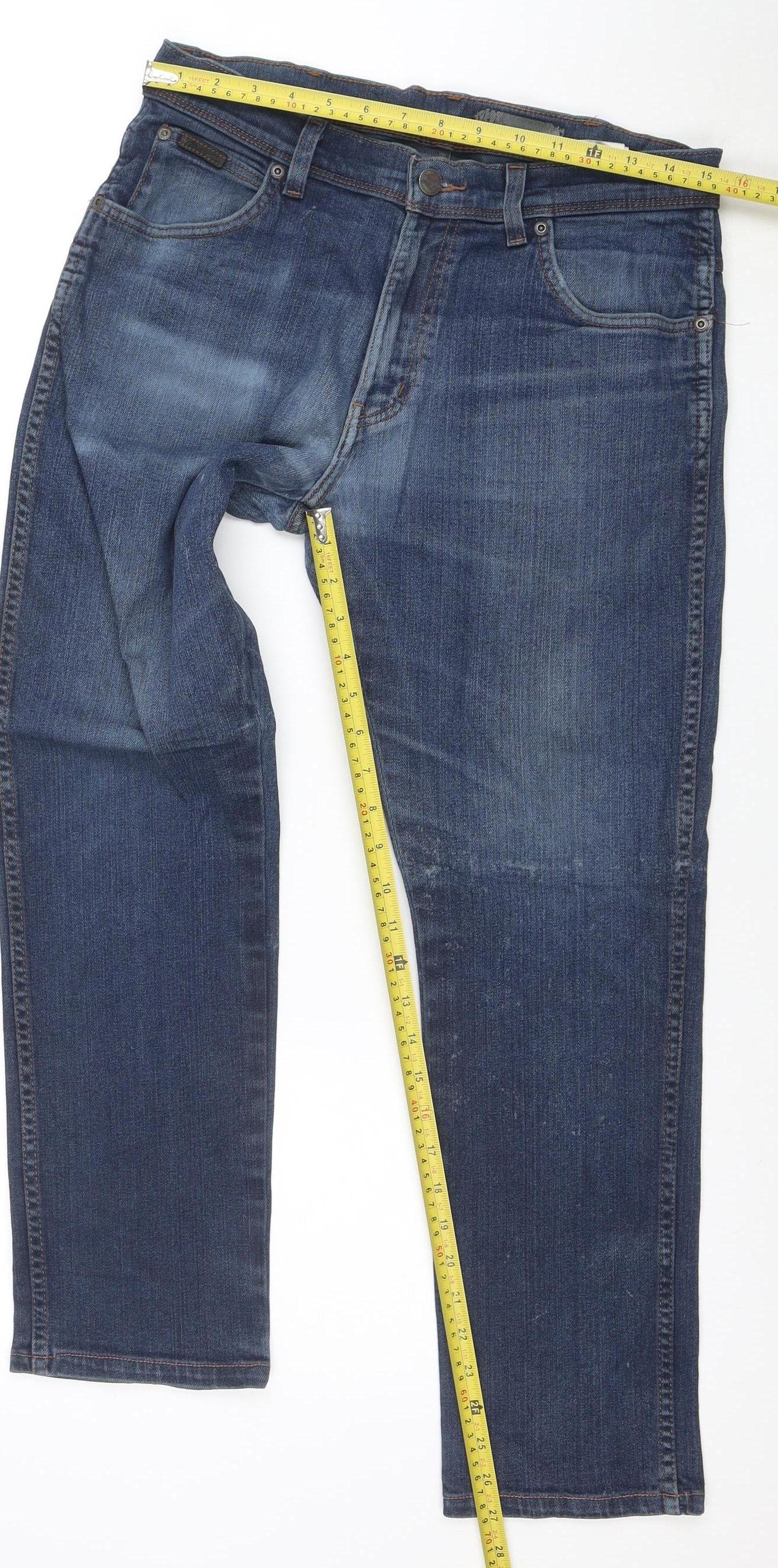 Wrangler Men Blue 32W 30L Texas Stretch Straight Denim Jeans