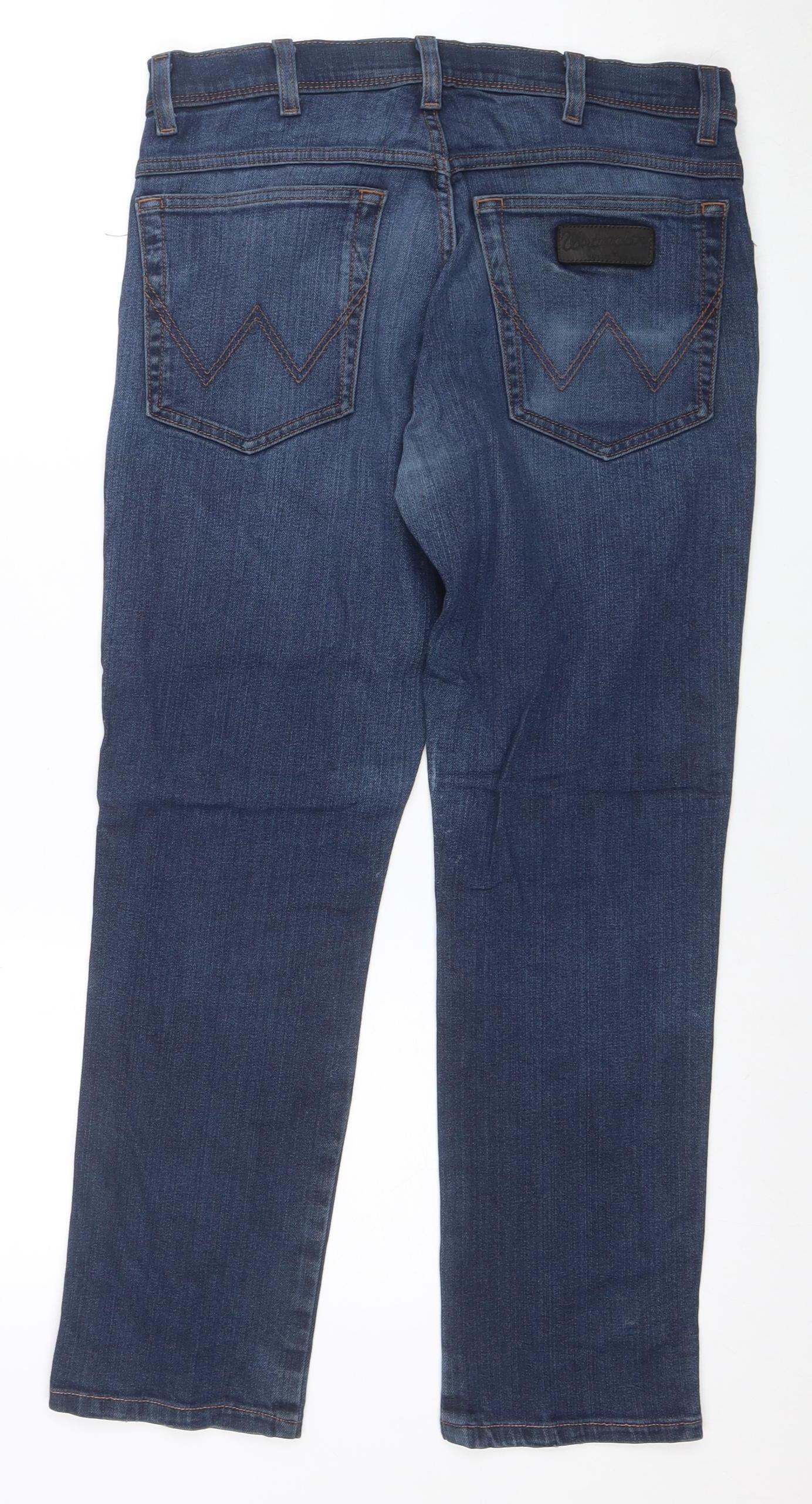 Wrangler Men Blue 32W 30L Texas Stretch Straight Denim Jeans