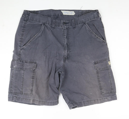 Wrangler Men's Grey Cargo Shorts Size 38 Cotton Casual Workwear