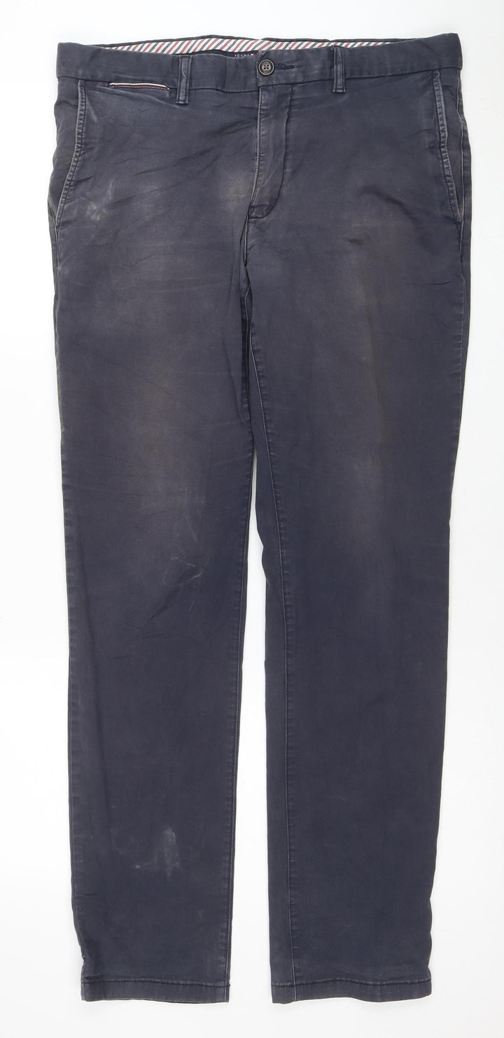 Tommy Hilfiger Men's Blue 34/32 Chino Trousers Cotton Stretch