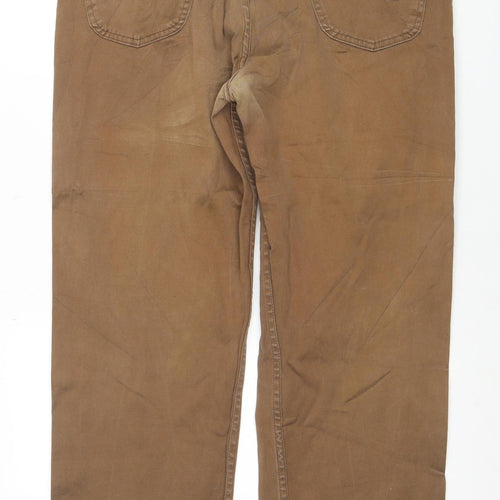 Lee Men's Brown Chino Trousers W34 L34 Regular Fit Cotton