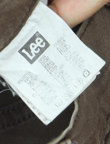 Lee Men's Brown Chino Trousers W34 L34 Regular Fit Cotton