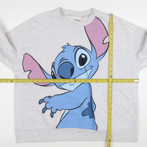 Disney Women Grey Stitch Pullover Sweatshirt Size L