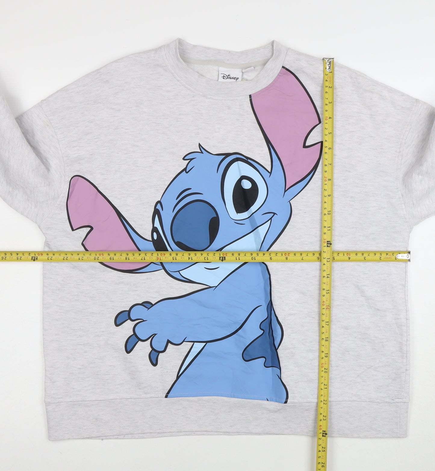 Disney Women Grey Stitch Pullover Sweatshirt Size L