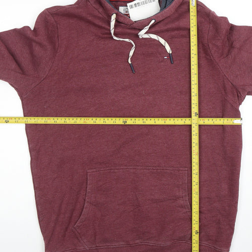 Tommy Hilfiger Denim Men's Red XL Pullover Hoodie with Logo