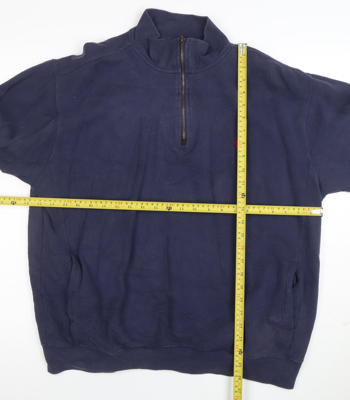 U.S. Polo Assn. Men's Blue 1/4 Zip Sweatshirt Size L Cotton Blend