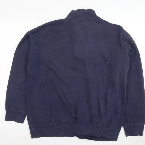 U.S. Polo Assn. Men's Blue 1/4 Zip Sweatshirt Size L Cotton Blend