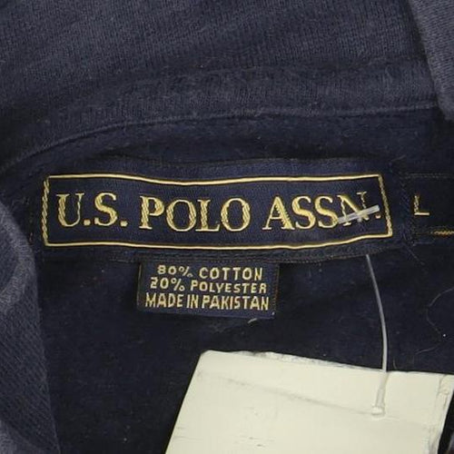 U.S. Polo Assn. Men's Blue 1/4 Zip Sweatshirt Size L Cotton Blend