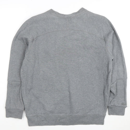 Lacoste Women's Grey Cotton Crew Neck Pullover Sweatshirt Size S