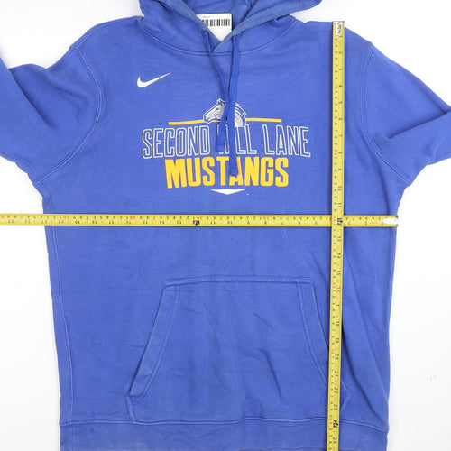 Nike Men Blue Pullover Hoodie Medium Second Hill Lane Mustangs Sports