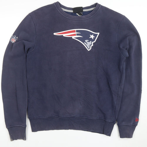 New Era Men's Blue New England Patriots Crew Neck Sweatshirt Size S