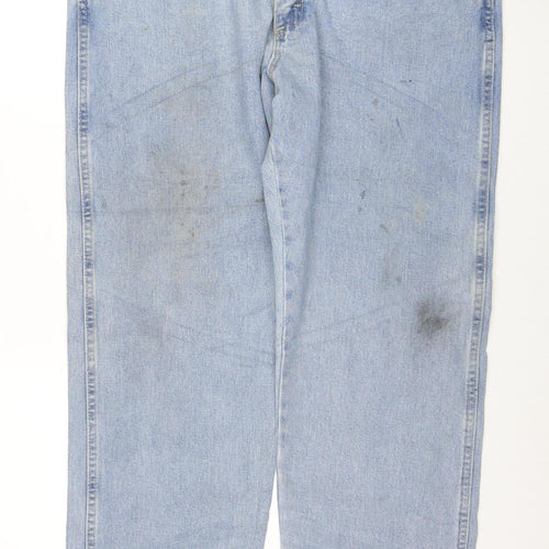 Wrangler Men Blue Light Wash Regular Fit Straight Jeans 40x30